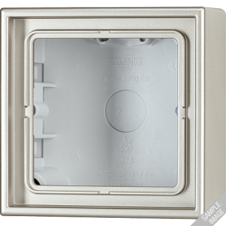 JUNG LS 990 Алюминий Коробка 1-я для накладного монтажа с встроенной рамкой и основанием арт. AL2581A-L