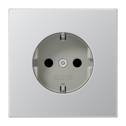 JUNG LS 990 Алюминий Розетка с/з безвинт. зажим арт. AL1520