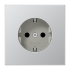 JUNG LS 990 Алюминий Розетка с/з безвинт. зажим арт. AL1520