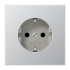 JUNG LS 990 Алюминий Розетка с/з с защитными шторками безвинт. зажим арт. AL1520KI