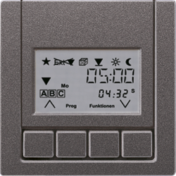 JUNG LS 990 Антрацит Накладка жалюзийного выкл. УНИВЕРСАЛ с таймером(мех.220ME,230ME,232ME) арт. AL5232T3AN