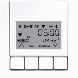 JUNG LS 990 Белая Накладка жалюзийного выключателя УНИВЕРСАЛ с таймером (мех. 220ME, 230ME, 232ME, 224ME) арт. LS5232T3WW