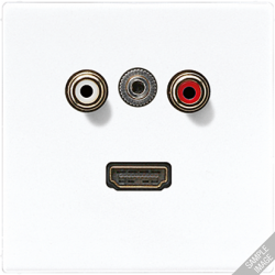 JUNG LS 990 Беж Розетка HDMI 2xCinch Audio (RCA)/ Stereo Jack (TRS 3.5 mm)/ HDMI арт. MALS1082