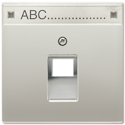 JUNG LS 990 Edelstahl Накладка 1-ой наклонной ТЛФ/комп розетки с полем для надписи арт. ES2969-1NAUA