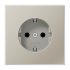 JUNG LS 990 Edelstahl Розетка с/з безвинт. зажим арт. ES1520