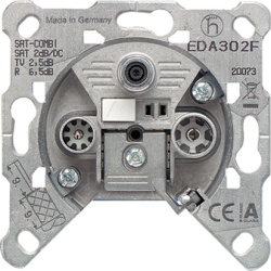 JUNG Мех Розетка 3-ая универсальная SAT/BK одиночная арт. EDA302F