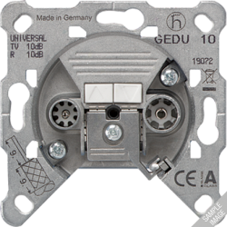 JUNG Мех Розетка TV-FM проходная(TV до 2400 МГц, FM 87.5-139 МГц) арт. GEDU15
