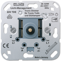JUNG Мех Светорегулятор поворотно-нажимной 20-525 Вт для л/н и электронныхных трансформаторов арт. 225TDE