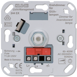 JUNG Мех Светорегулятор поворотно-нажимной 60-400 Вт для л/н арт. 244EX