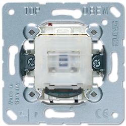 JUNG Мех Выключатель 1-клавишный возвратно нажимной 2-х полюсной возм контрольной подсветки арт. 502KOTU