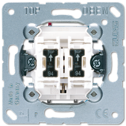 JUNG Мех Выключатель 2-клавишный кнопочный с подсветкой (2 НО контакта) арт. 535U5
