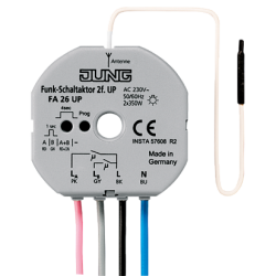 JUNG Радиоуправляемое реле (2 канала, макс 6А) скрытого монтажа в станд монт коробку арт. FA26UP