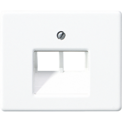JUNG SL 500 Бел Накладка 2-ой наклонной ТЛФ/комп розетки арт. SL569-2UAWW