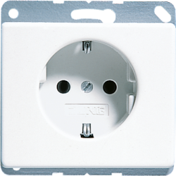 JUNG SL 500 Белая Розетка с/з с защитными шторками винт. зажим арт. SL521KIWW