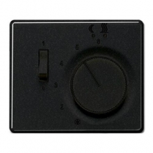 JUNG SL 500 Черный Накладка термостата комнатного с выключателем(мех TR231U,TR241U) арт. SLTR231PLSW