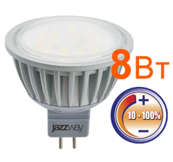Jazzway Лампа PLED- DIM JCDR 8w 3000K 600Lm GU5.3 230/50 арт. .2853233