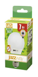 Jazzway Лампа светодиодная (LED) «груша» d60мм E27 240° 7Вт 220-230В матовая тепло-белая желтая 3000К арт. .1033178