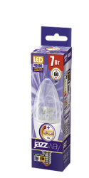 Jazzway Лампа светодиодная (LED) «свеча» d38мм E14 180° 7Вт 220-230В прозрачная нейтральная холодно-белая 4000К диммируемая арт. .1035370