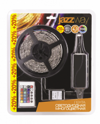 Jazzway Лента Блистер +20% 5050/30- RGB IP20 RGB 4.0м арт. .03329884