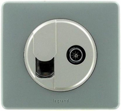 Legrand Celiane Графит Накладка Комп. розетки + ТВ арт. 064934
