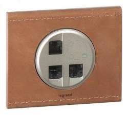 Legrand Celiane Графит Накладка Роз RJ45 тройн. арт. 064938