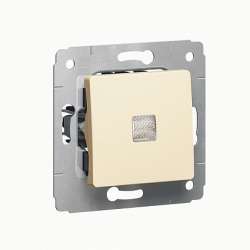 Legrand DIY Cariva Крем Переключатель 1-клавишный с подсветкой арт. 695903