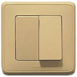 Legrand DIY Cariva Крем Выключатель 2-х клавишный арт. 695904