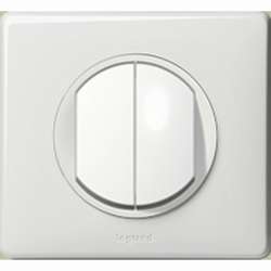 Legrand DIY Celiane Бел Переключатель двухклавишный на два направления арт. 696903