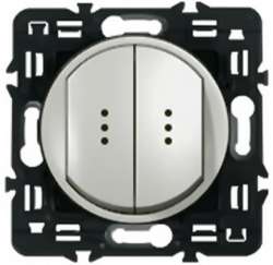 Legrand DIY Celiane Бел Переключатель двухклавишный на два направления с подсветкой арт. 696910