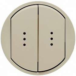 Legrand DIY Celiane Беж Переключатель двухклавишный на два направления с подсветкой арт. 696930