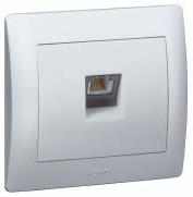 Legrand DIY Galea Life Алюминий Розетка ТЛФ 1-ая, RJ 11, 4 контакта арт. 696849