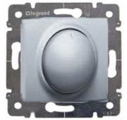 Legrand DIY Galea Life Алюминий Светорегулятор нажимной 600Вт, л/н и г/л 230В арт. 696846