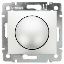 Legrand DIY Valena Алюм Светорегулятор поворотный 40-400W для ламп накаливания (вкл поворотом) арт. 694348