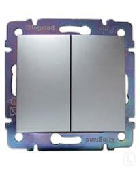 Legrand DIY Valena Алюм Выключатель 2-х клавишный арт. 694337