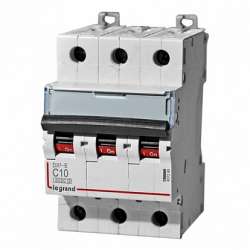 Legrand DX3-E Автоматический выключатель 3P 10А (С) 6000/6kA арт. 407289