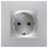 Legrand Etika Алюм Розетка с/з со шторками, авт. клем. арт. 672431