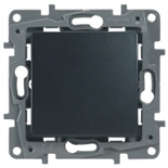 Legrand Etika Антрацит  Переключатель промежуточный 1-клавишный, винт. клеммы, 10AX, 250 В арт. 672609