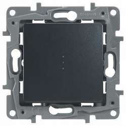Legrand Etika Антрацит Переключатель с подсветкой, 10А, авт. клем арт. 672615