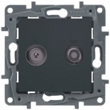 Legrand Etika Антрацит Розетка TV/SAT 2-х кабельная арт. 672657