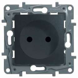 Legrand Etika Антрацит Розетка б/з со шторками, винт. клем. арт. 672634