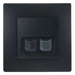 Legrand Etika Антрацит Розетка тел.+ комп. (RJ11+RJ45) 5 кат. UTP арт. 672652