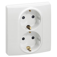 Legrand Etika Бел Двойная розетка с/з, винт. клем. арт. 672223