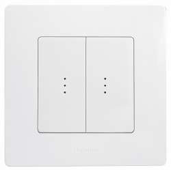 Legrand Etika Бел Переключатель 2-клавишный с подсветкой, 10А, авт. клем арт. 672216