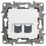 Legrand Etika Бел Розетка компьютерная 2-ая RJ45, категория 5е UTP арт. 672255