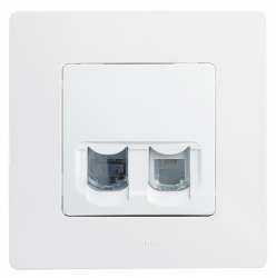 Legrand Etika Бел Розетка тел.+ комп. (RJ11+RJ45) 5 кат. UTP арт. 672252