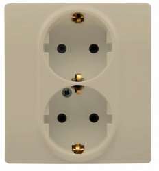 Legrand Etika Сл.кость 2-я Розетка с/з, со шторками, авт. клем. арт. 672333