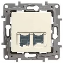 Legrand Etika Сл.кость Розетка компьютерная 2-ая RJ45, категория 5е UTP арт. 672355