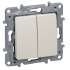 Legrand Etika Сл.кость Выключатель 2-х клавишный, 10А, винт. клем. арт. 672302