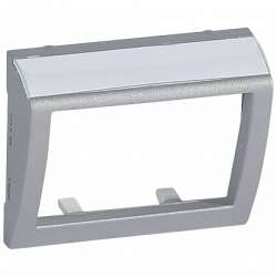 Legrand Galea Life Алюминий Лицевая панель с выходом 60 град. для волоконно-оптической розетки с держателем этикеток арт. 771384