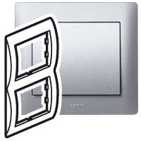 Legrand Galea Life Алюминий Рамка 2-я, вертикальная арт. 771306